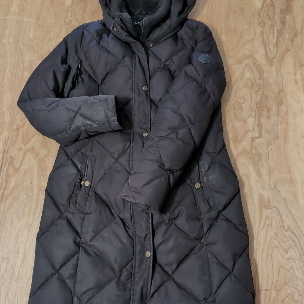 Lauren Ralph Lauren Longline Puffer Coat Fleece Down Fill Litchfield Loden Zip‎